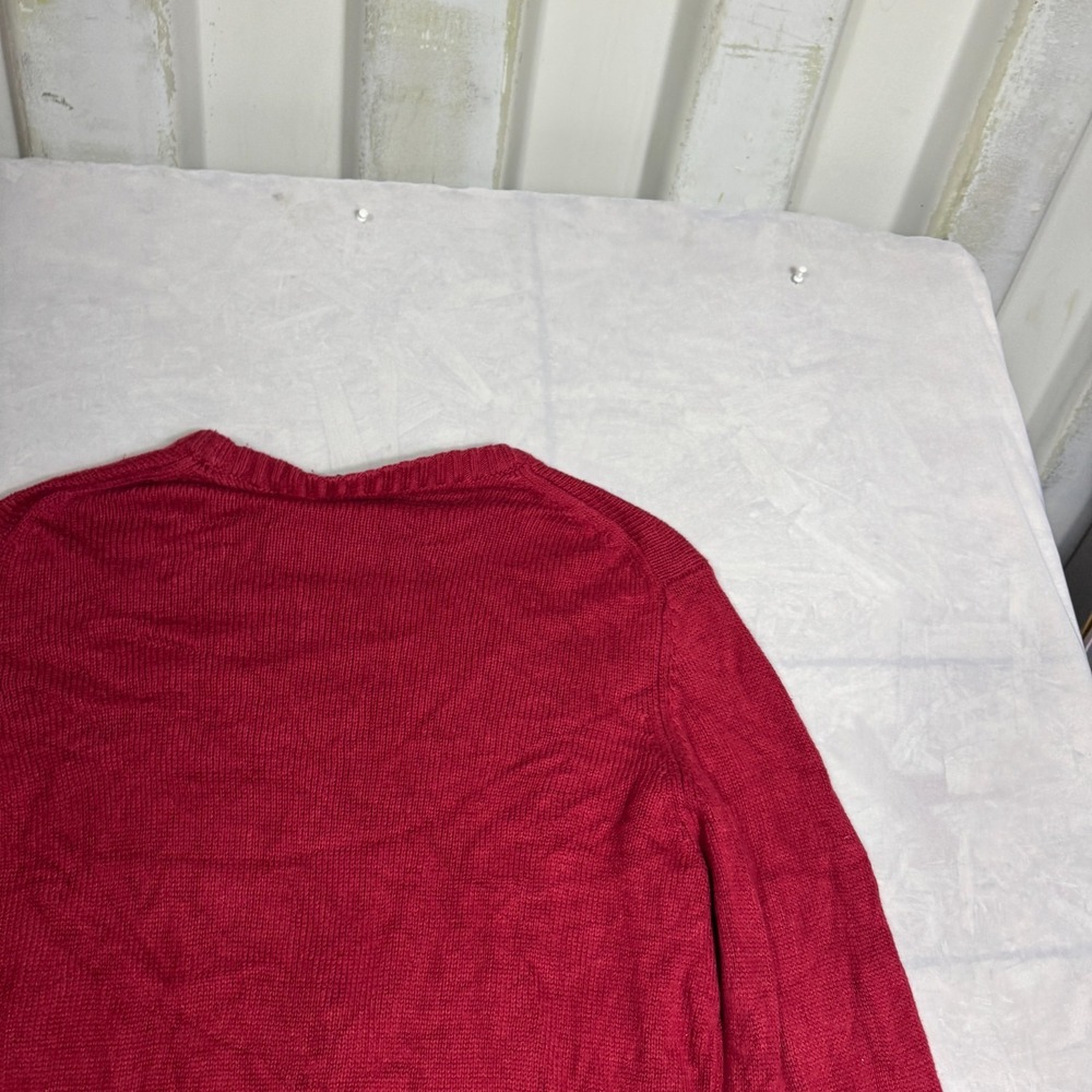 Croft & Barrow Mens Pullover Sweater Maroon Red Knit Crew Neck Winterwear Size L - Picture 10 of 16
